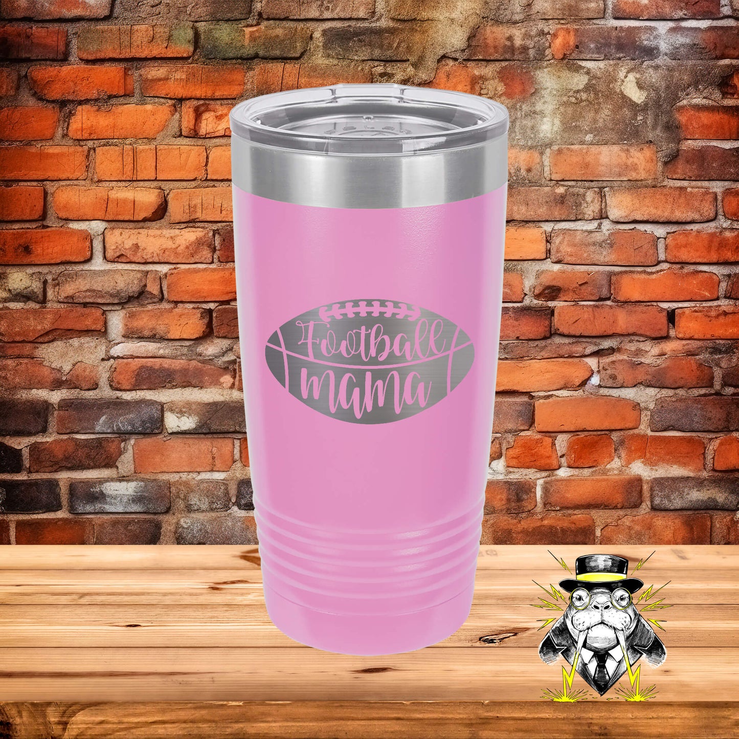 Football Mama Engraved Tumbler