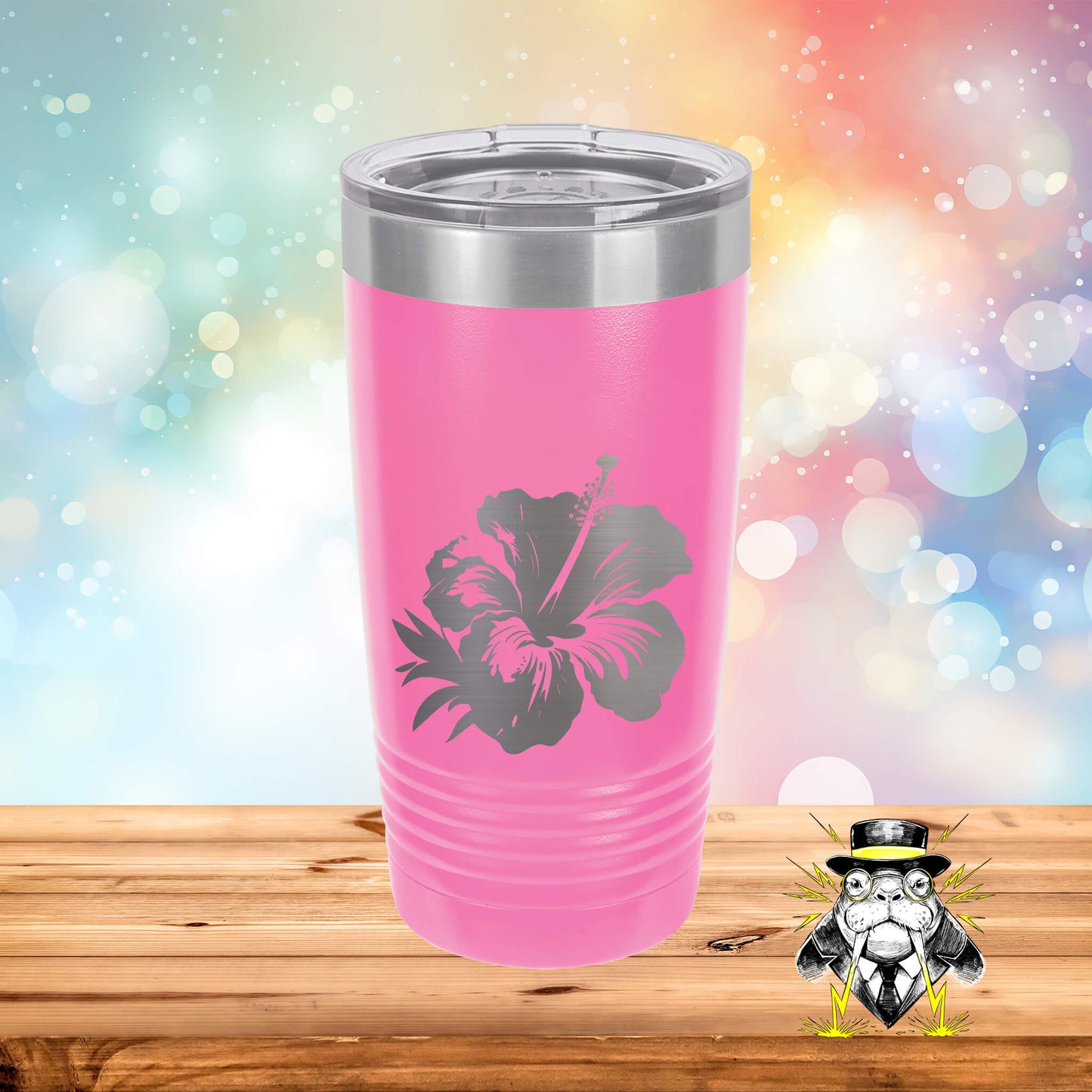 Hibiscus Engraved Tumbler