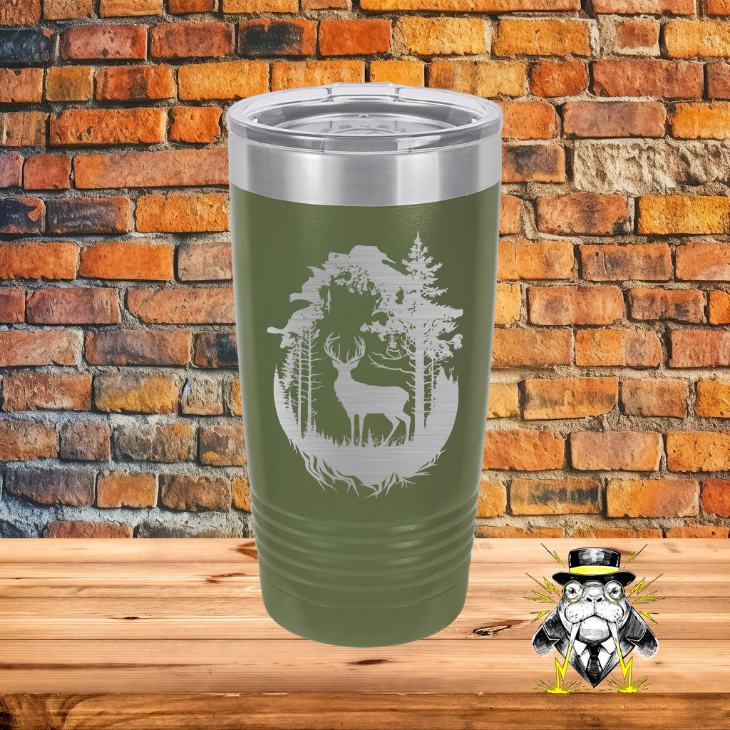 Deer in Forest Engraved Tumbler