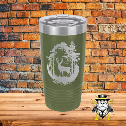 Deer in Forest Engraved Tumbler