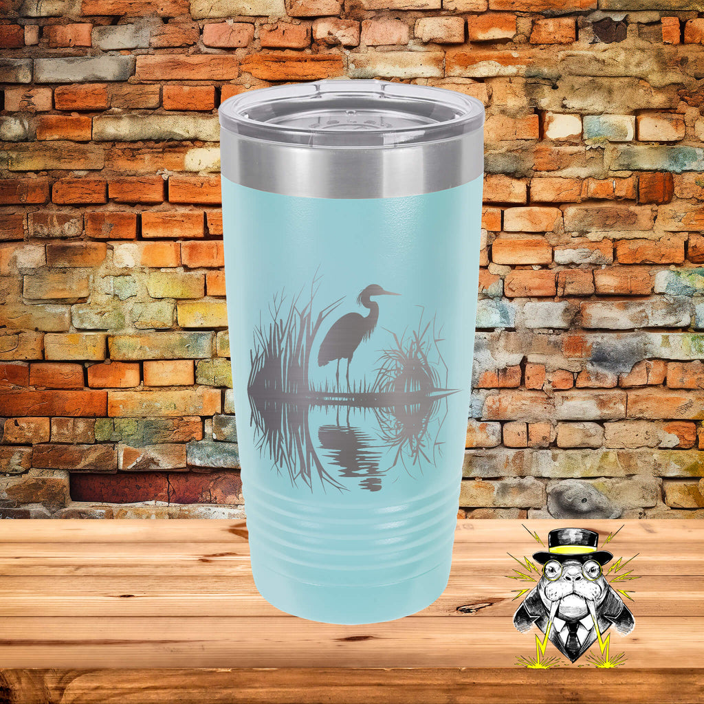 Egret in Marsh Engraved Tumbler