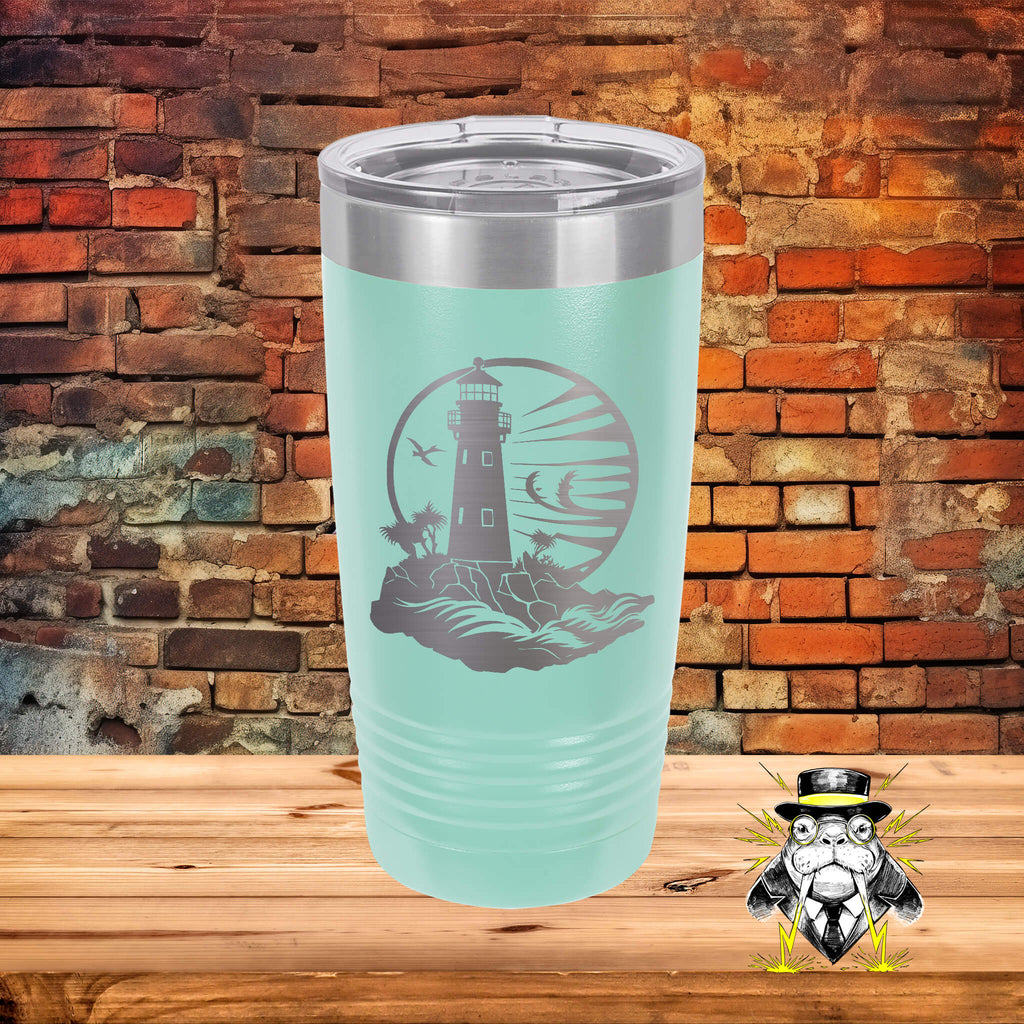 Lighthouse in Circle Engraved Tumbler