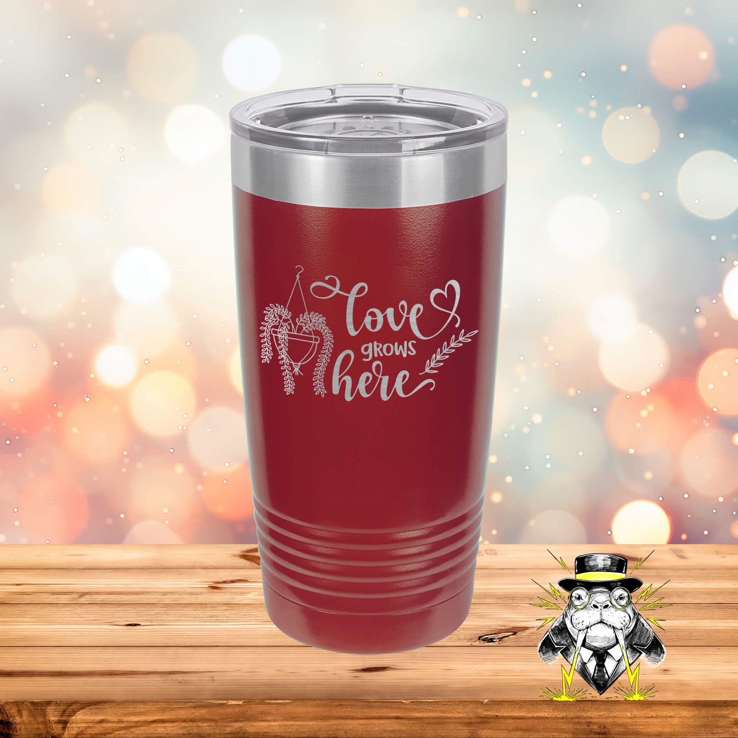 Love Grows Here Engraved Tumbler