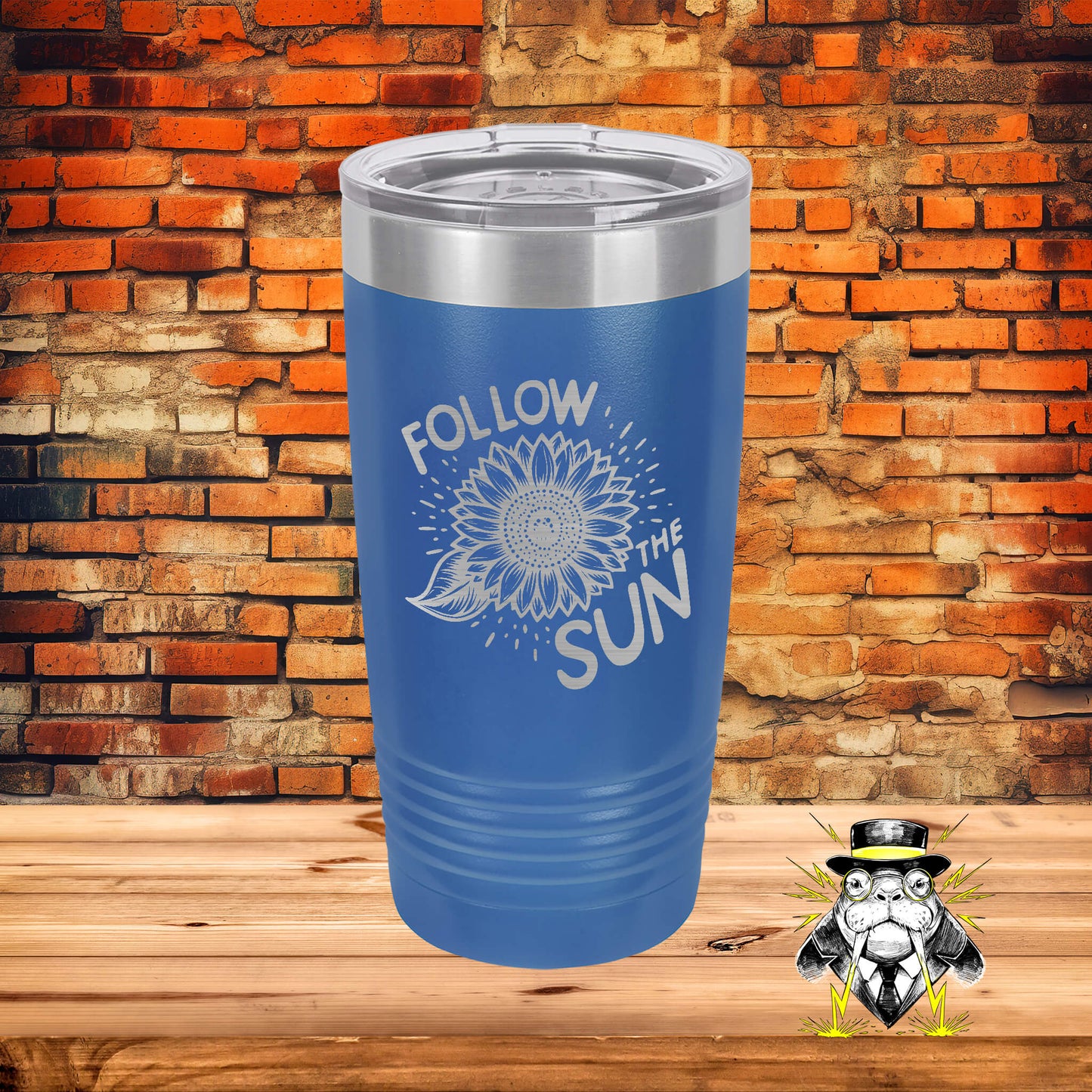 Follow the Sunflower Engraved Tumbler