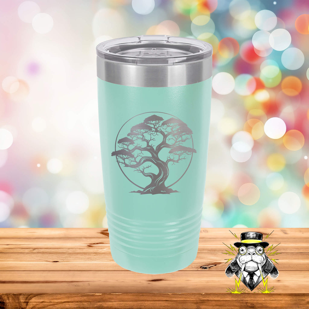 Tree in Circle Engraved Tumbler