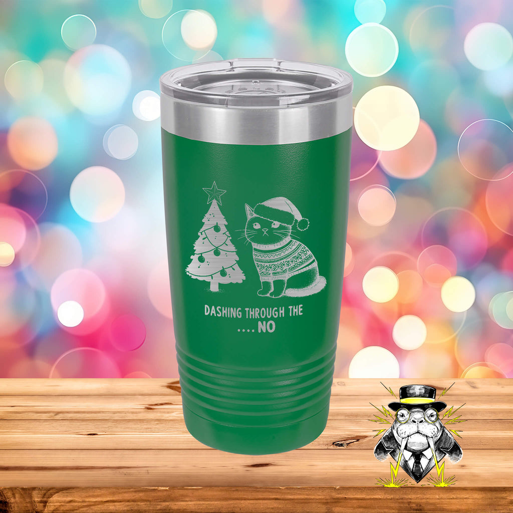 Unimpressed Christmas Cat Engraved Tumbler