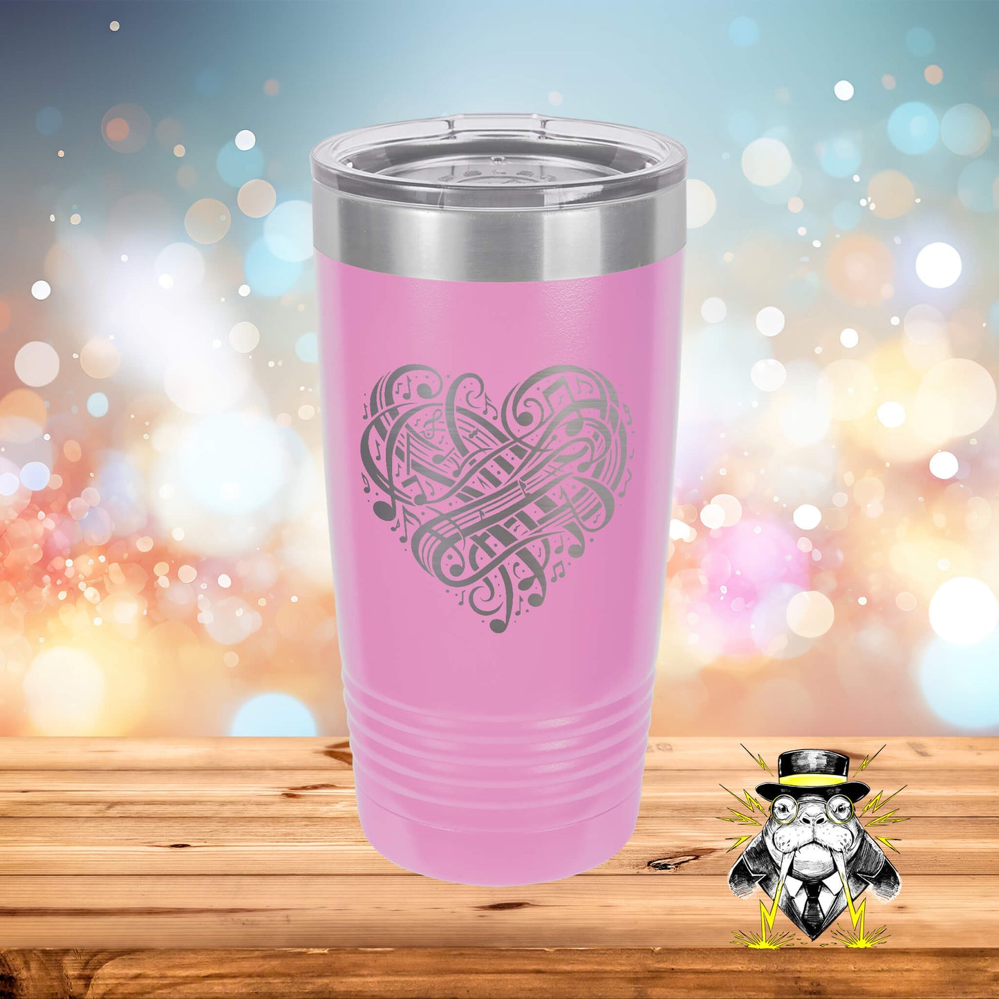 Heart of Music Engraved Tumbler