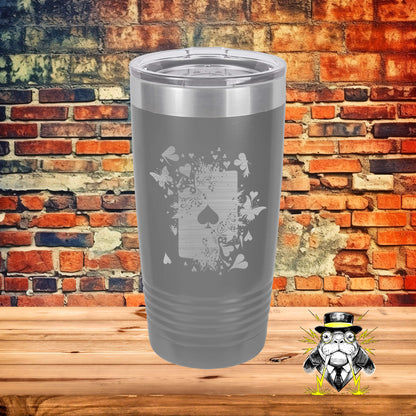 Abstract Playing Card Engraved Tumbler