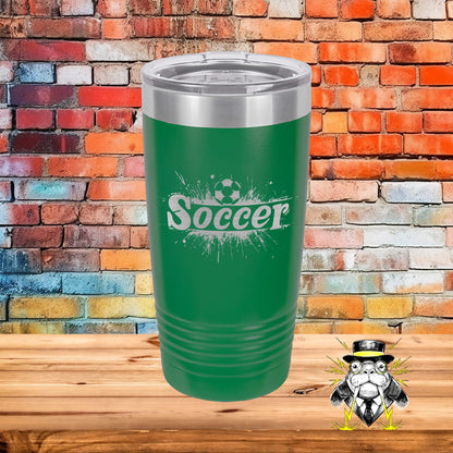 Abstract Soccer Engraved Tumbler