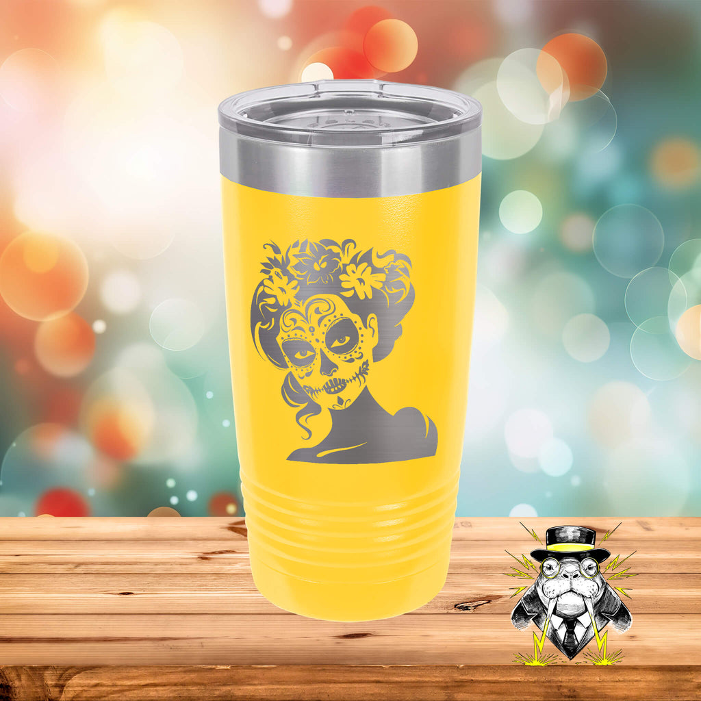 Day of the Dead Painted Mujer Engraved Tumbler
