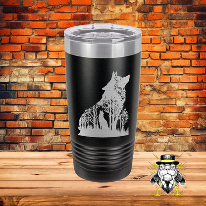 Wolf Shadow Engraved Tumbler