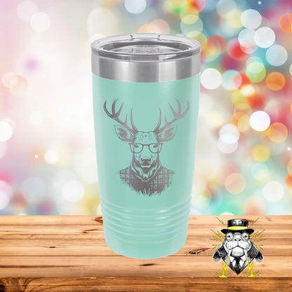 Hipster Deer Engraved Tumbler