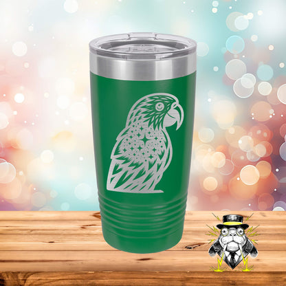 Starry Parrot Engraved Tumbler