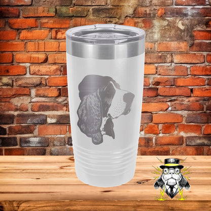 Basset Hound with Beret Engraved Tumbler