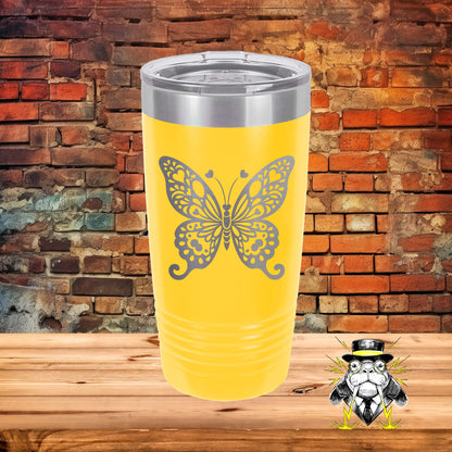 Elegant Butterfly Engraved Tumbler