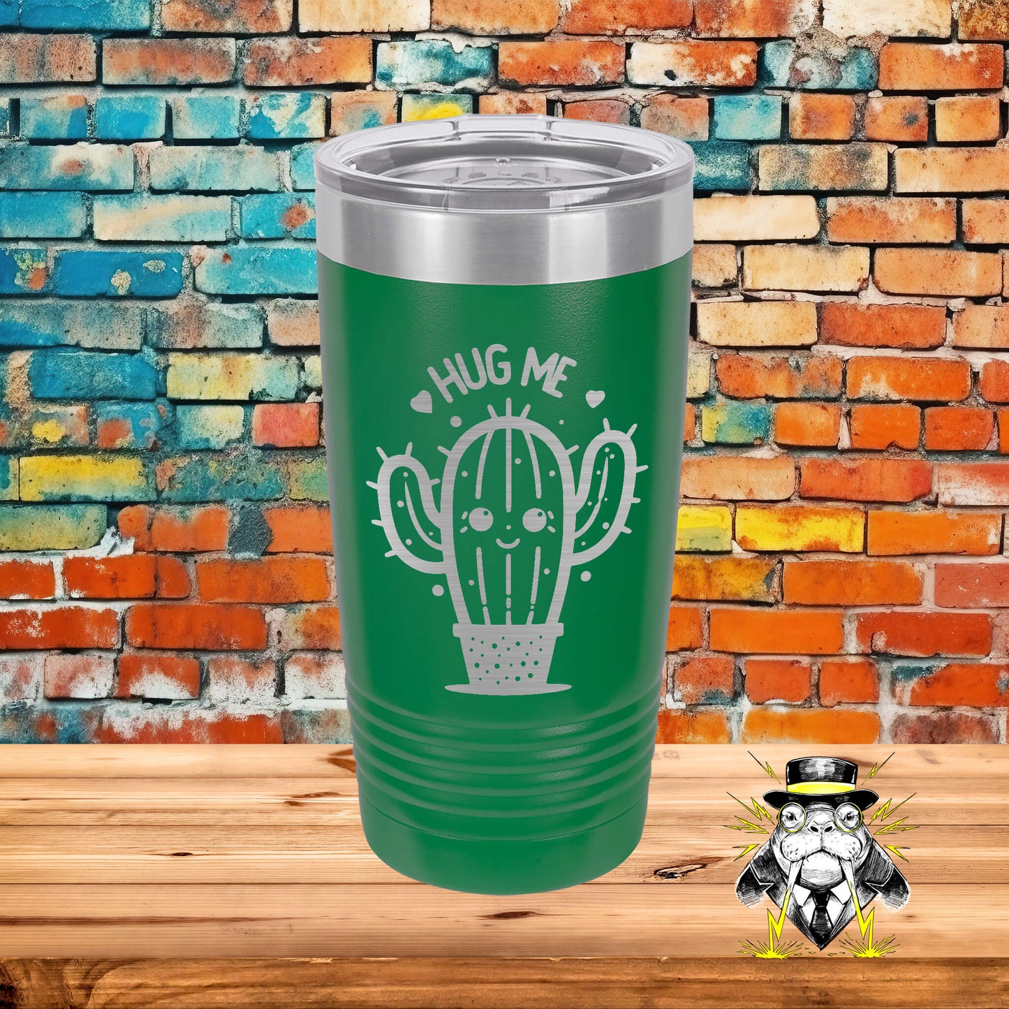 Hug Me Cactus Engraved Tumbler