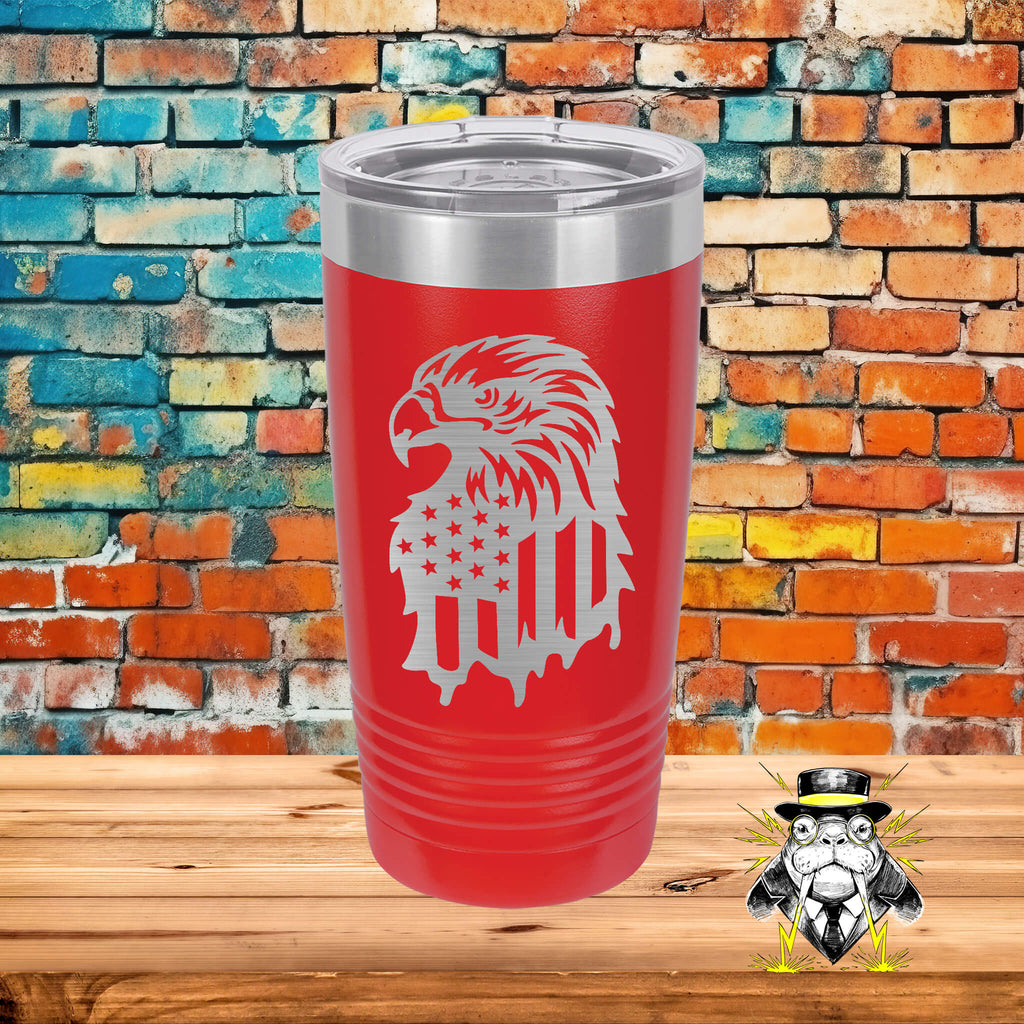 Patriotic Eagle with USA Flag Engraved Tumbler