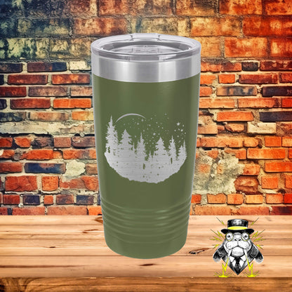 Starry Night Forest Engraved Tumbler