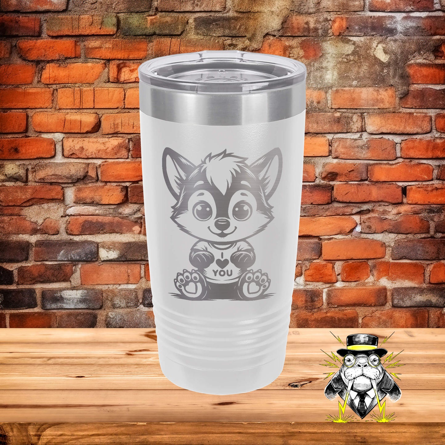 I Love You Wolf Engraved Tumbler