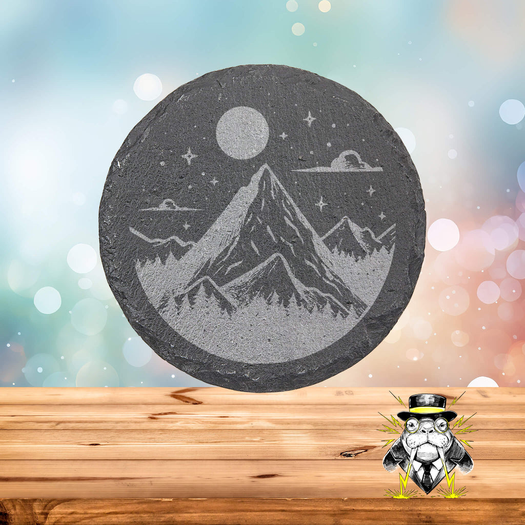 Mystical Mountain Scene Set of 4 Engraved Coasters