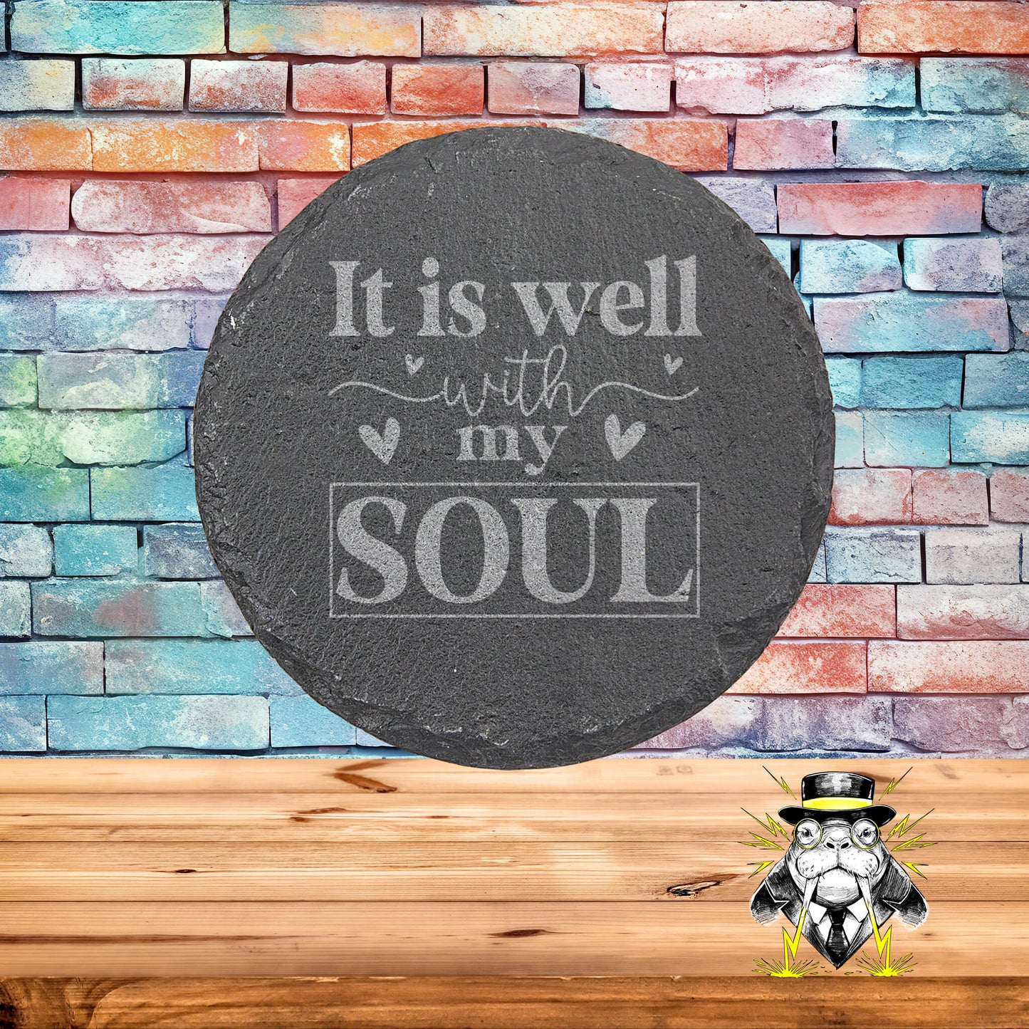 It Is Well With My Soul Set of 4 Engraved Coasters