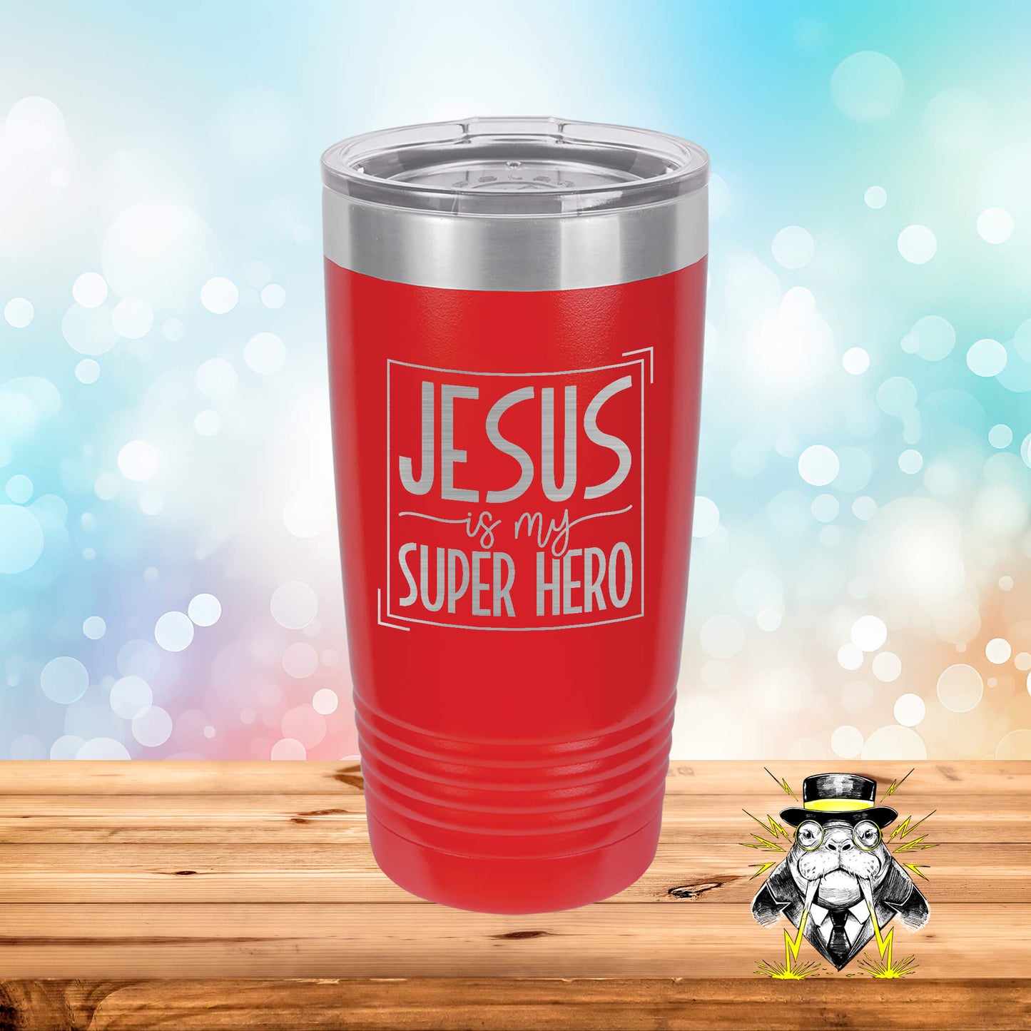 Jesus is My Superhero Engraved Tumbler