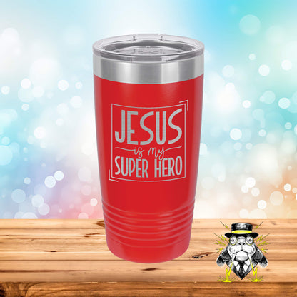 Jesus is My Superhero Engraved Tumbler