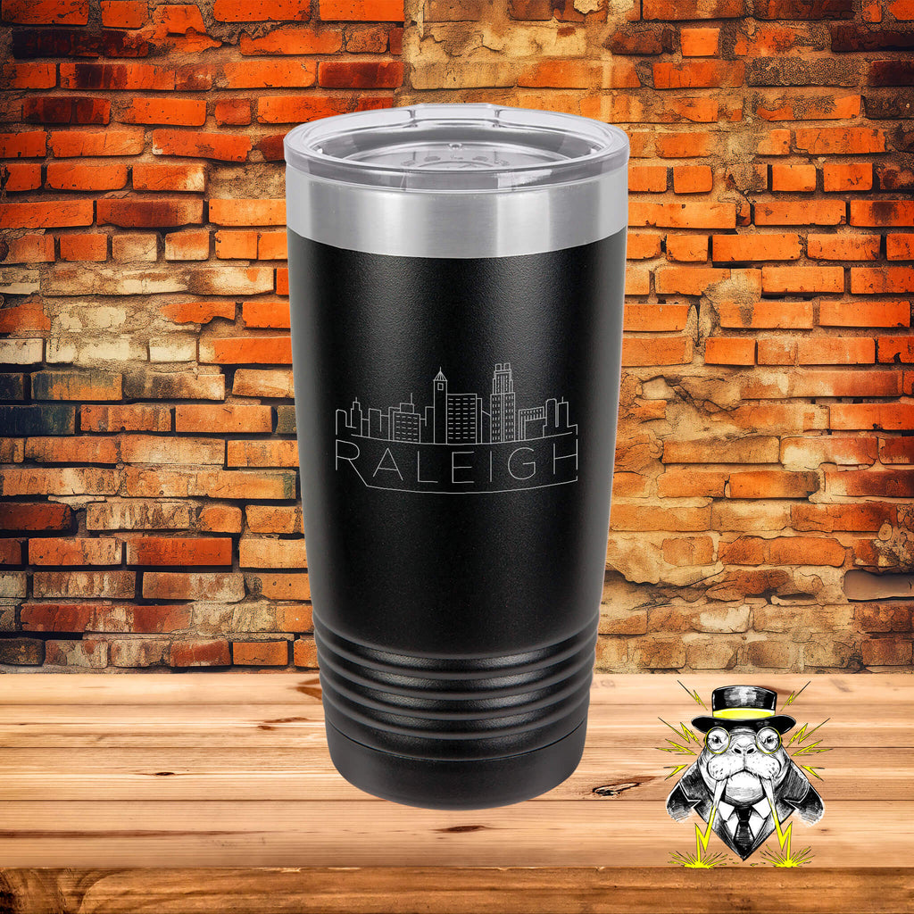 Raleigh Minimal Skyline Engraved Tumbler