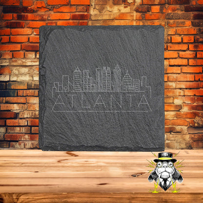 Atlanta Minimal Skyline Set of 4 Engraved Coasters