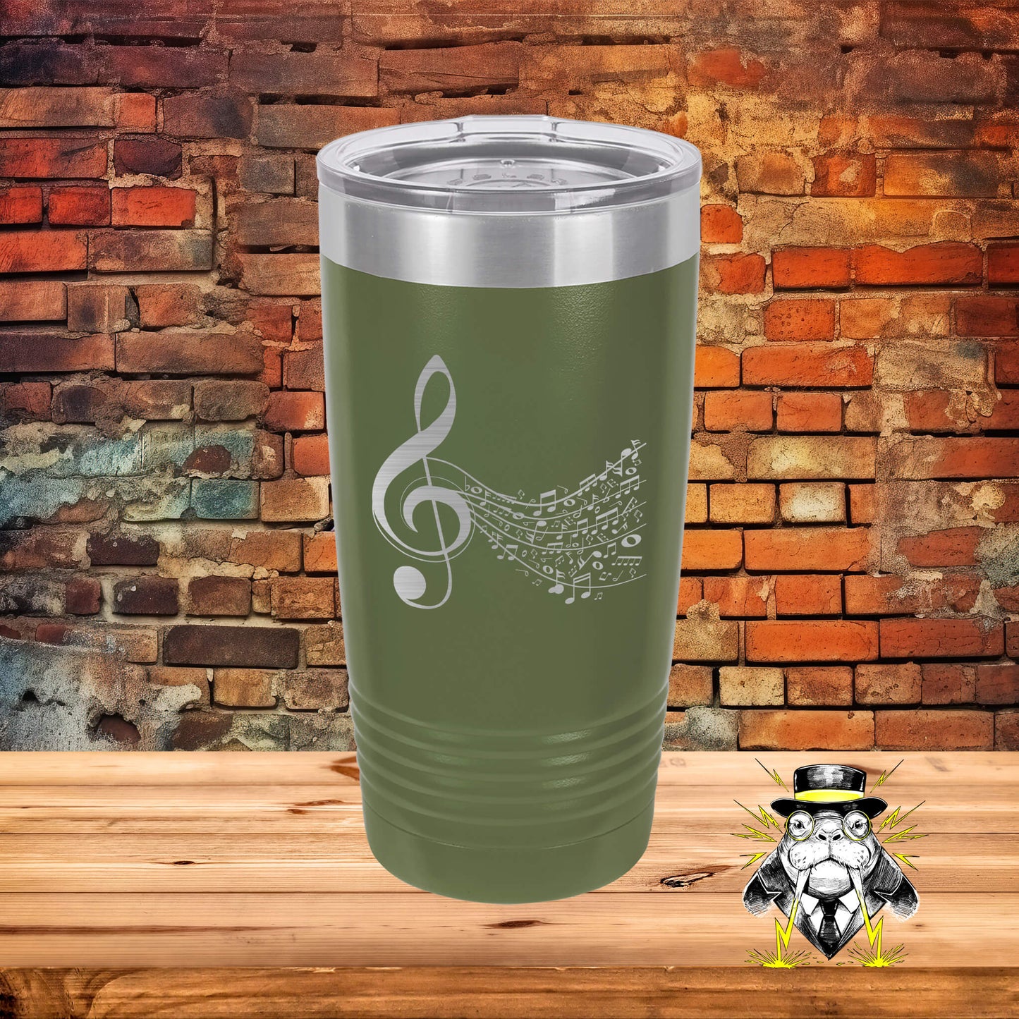 Music Notes Wave Engraved Tumbler