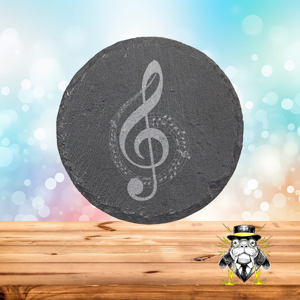 Music Notes Swirl Set of 4 Engraved Coasters