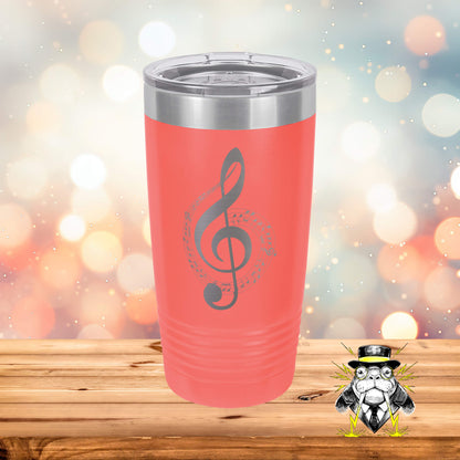 Music Notes Swirl Engraved Tumbler