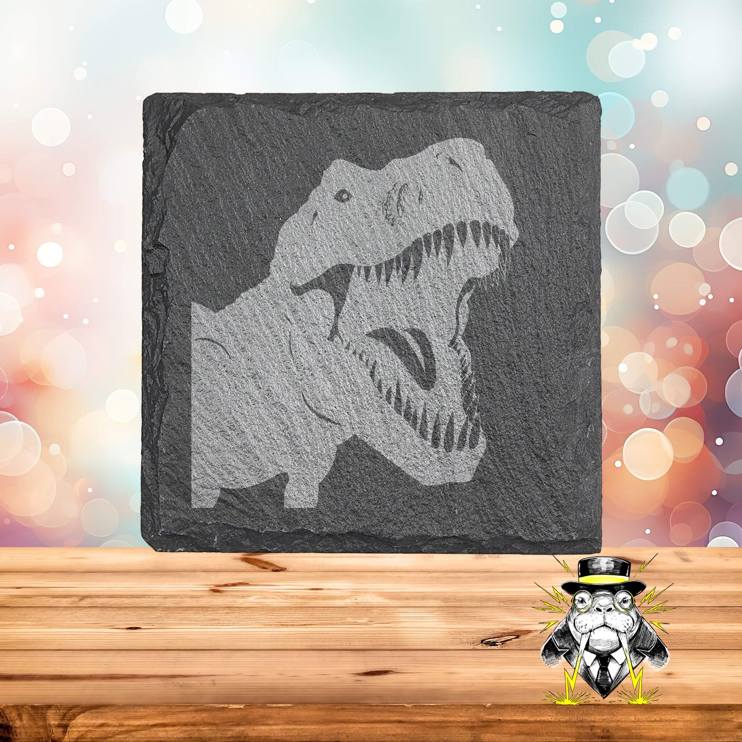 Dinosaur Roar Set of 4 Engraved Coasters