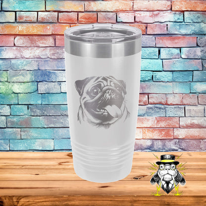 Cute Pug Engraved Tumbler