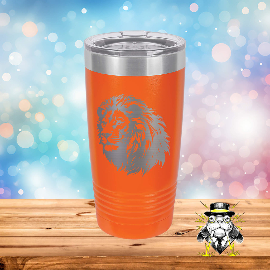 Realistic Lion Engraved Tumbler