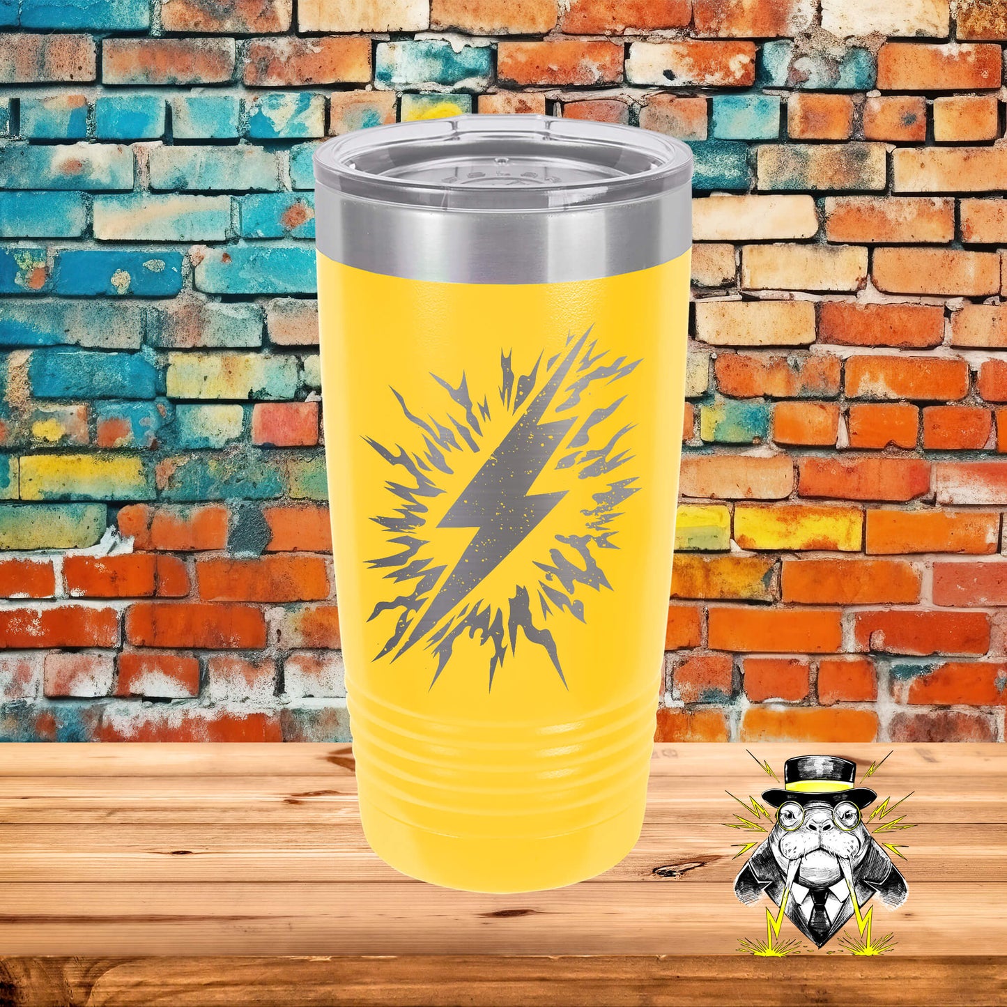 Lightning Bolt Engraved Tumbler