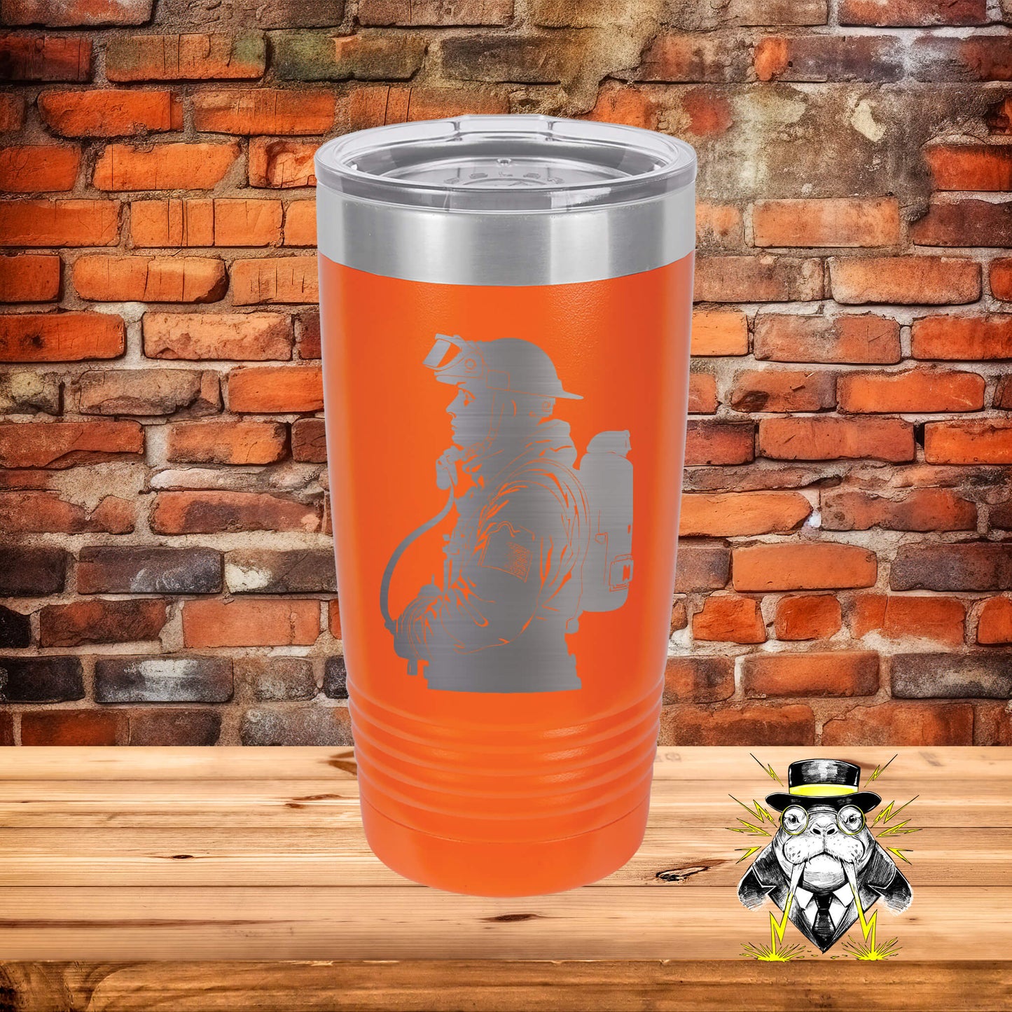 Introspective Firefighter Engraved Tumbler