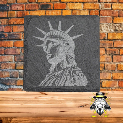 Statue of Liberty Set of 4 Engraved Coasters
