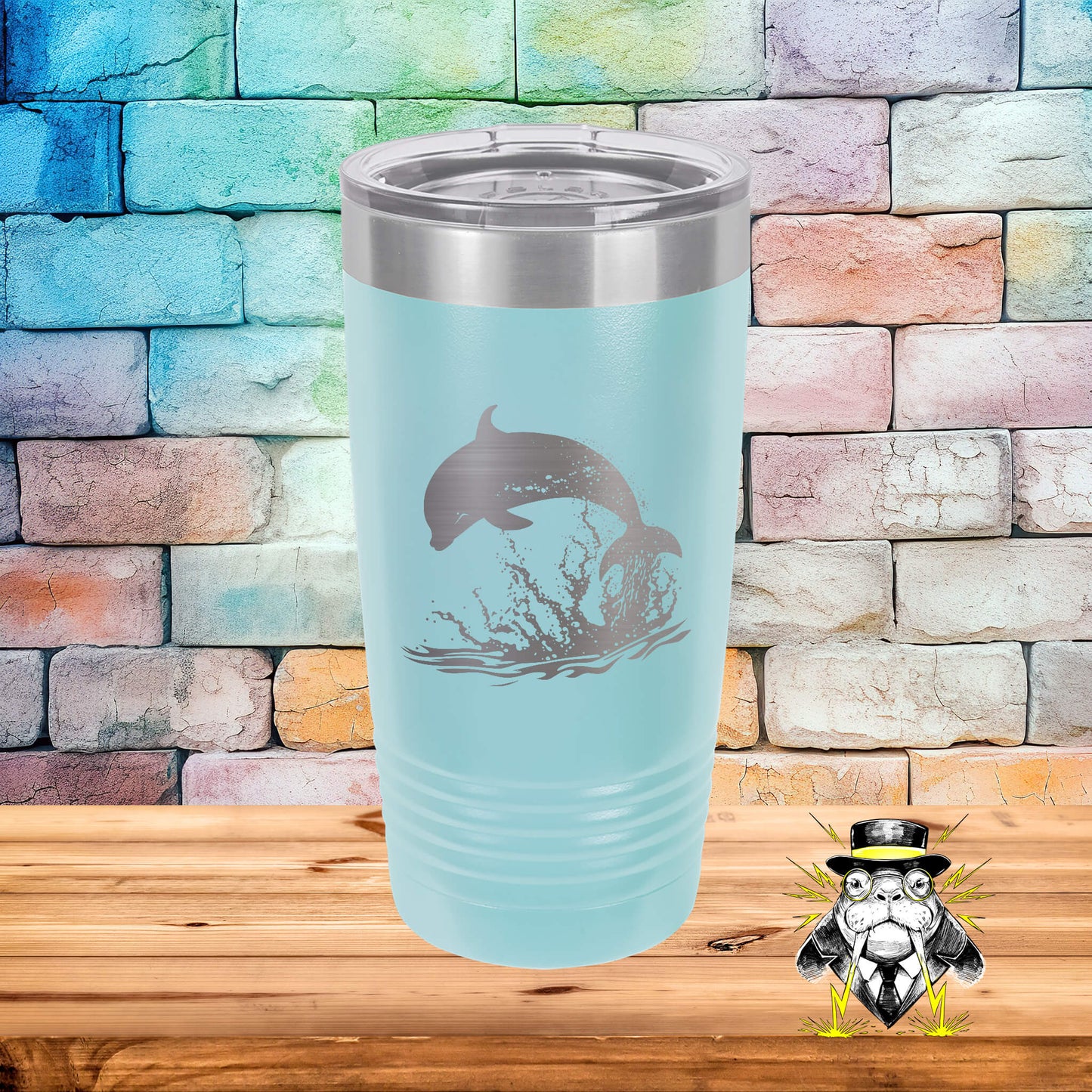 Dolphin Jumping Engraved Tumbler