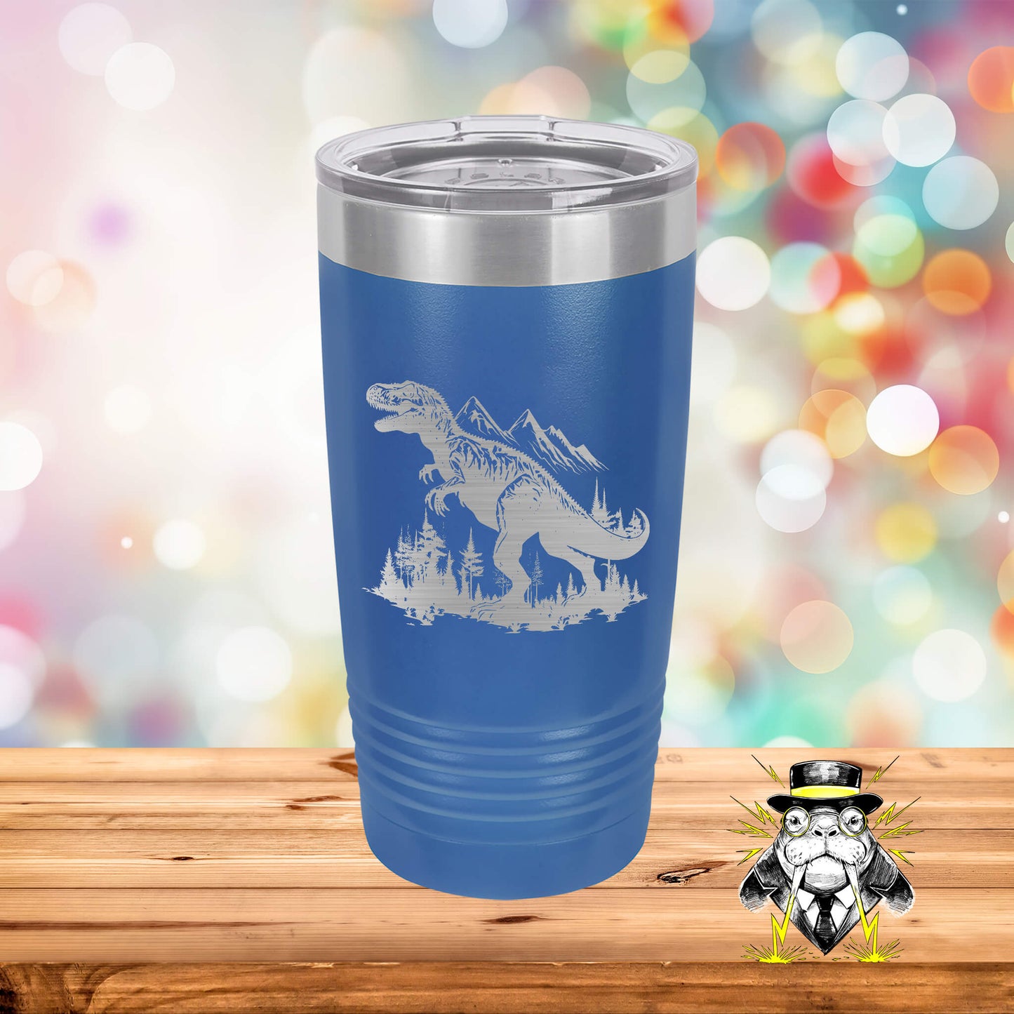 Albertosaurus on a Tundra Engraved Tumbler