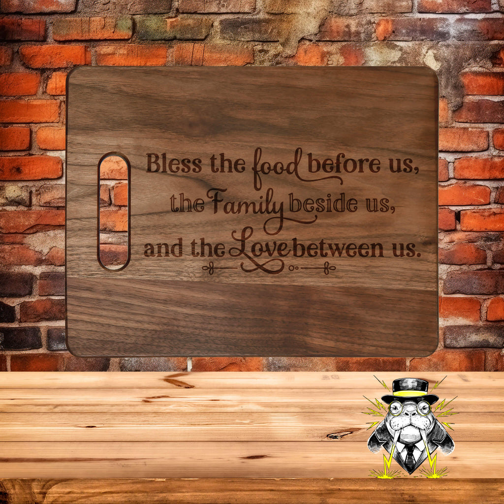 Bless the Food Before Us Engraved Cutting Board