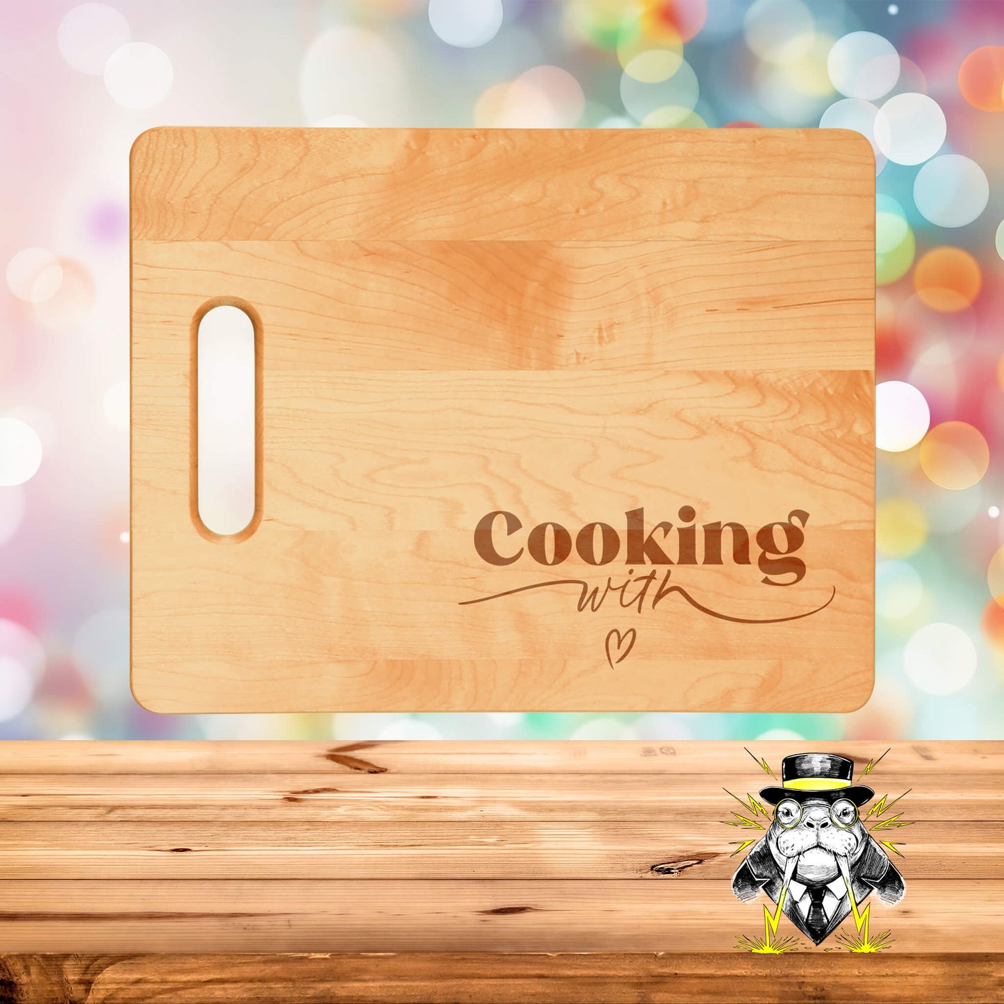 Cooking with Love Engraved Cutting Board