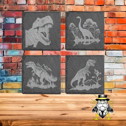 Dinosaurs Mixed Set of 4 Engraved Coasters