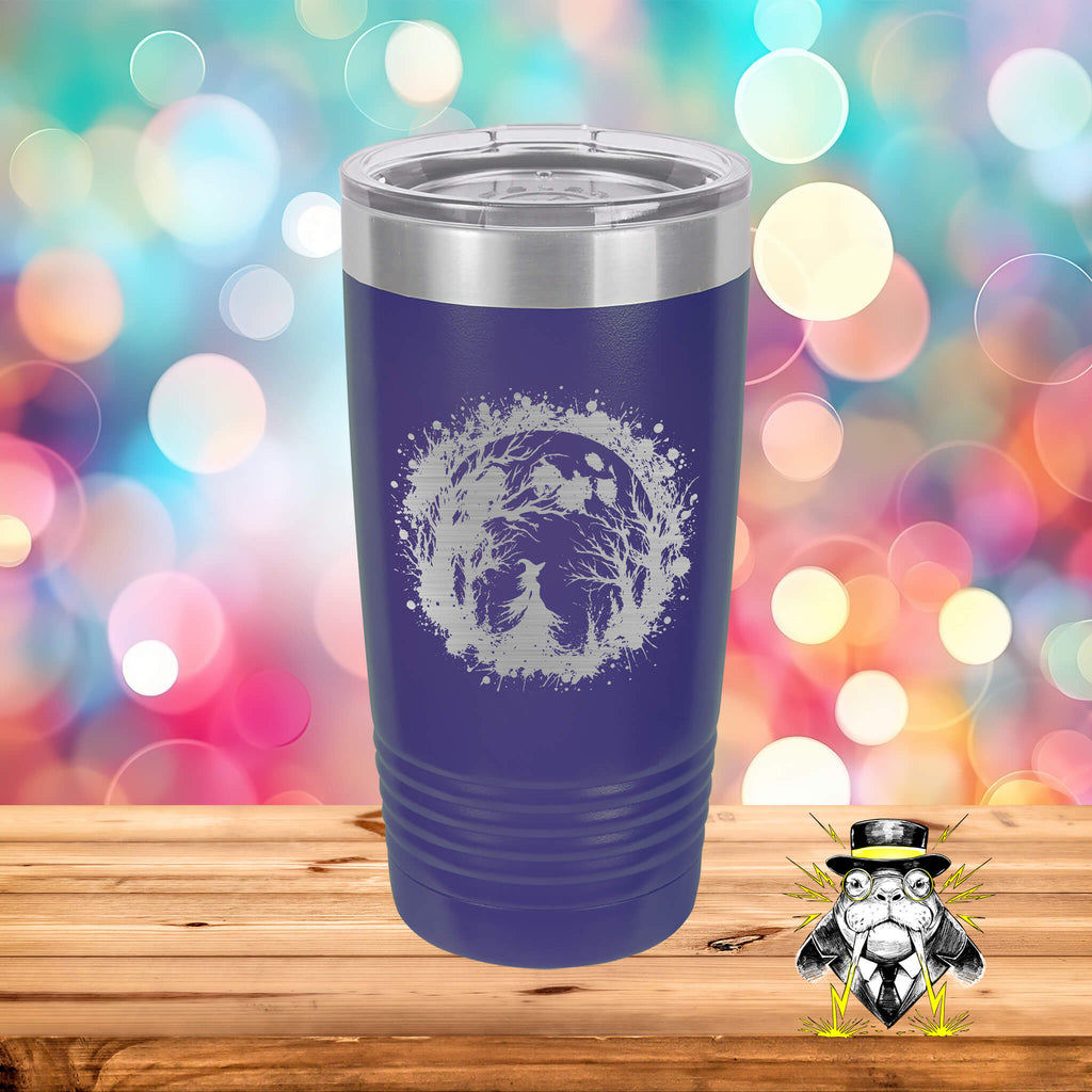 Circular Abstract Witch Engraved Tumbler