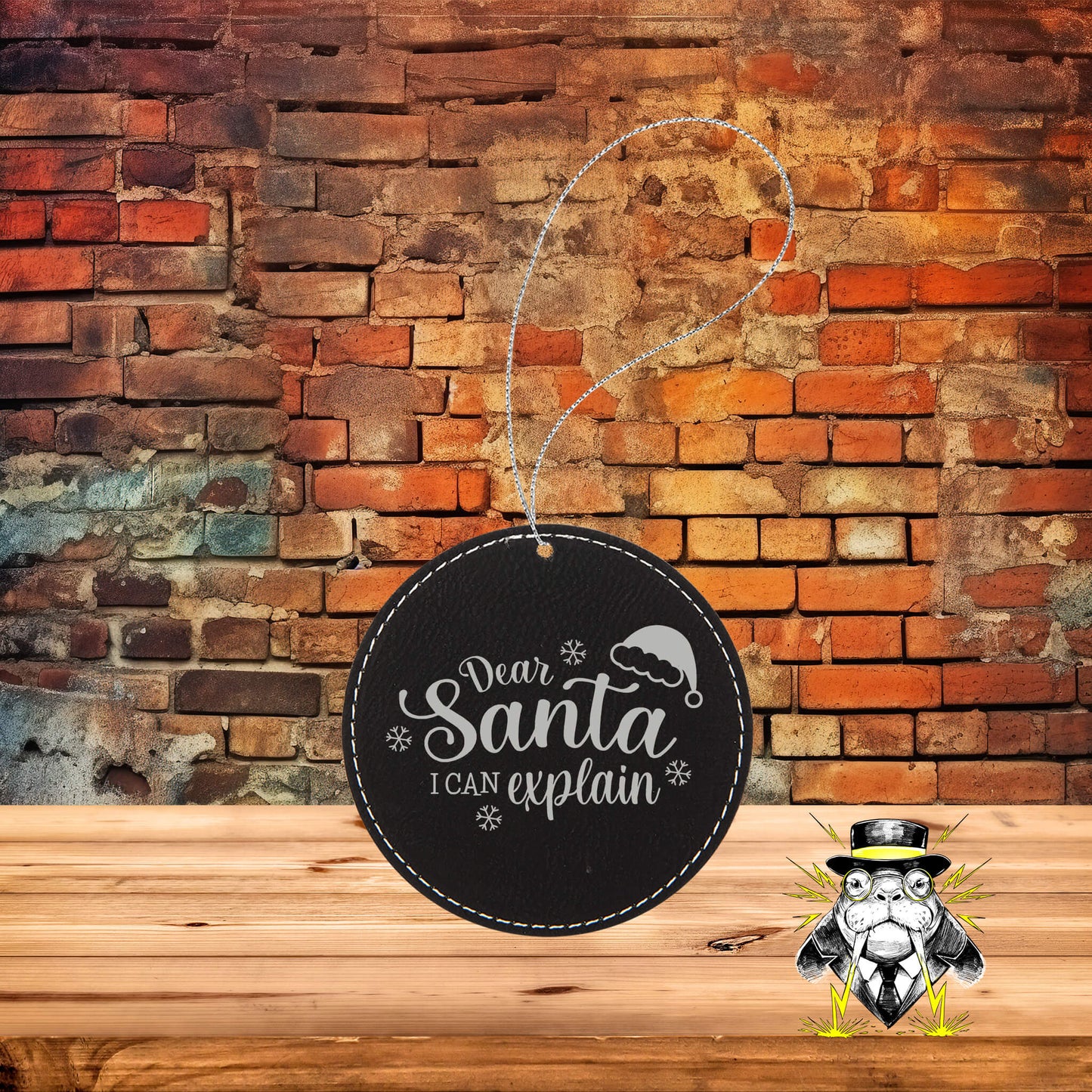 Dear Santa Engraved Leatherette Ornament